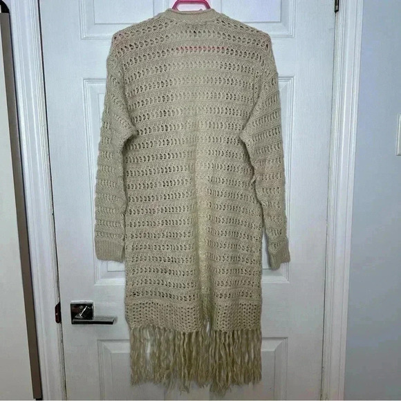 Lily Morgan  Knit Cardigan Boho Cream Size Large - Picture 9 of 16